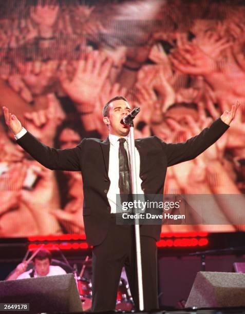 British Pop Star Robbie Williams Performs At Cruise Ship Launch In Malaga British Pop Star Robbie Williams Performs At Cruise Ship Launch In Malaga