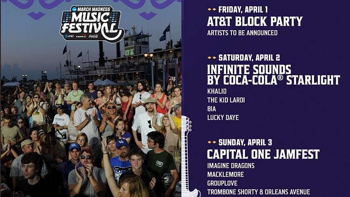 Complete Guide To The NCAA March Madness Music Festival Lineup 2024 Complete Guide To The NCAA March Madness Music Festival Lineup 2024