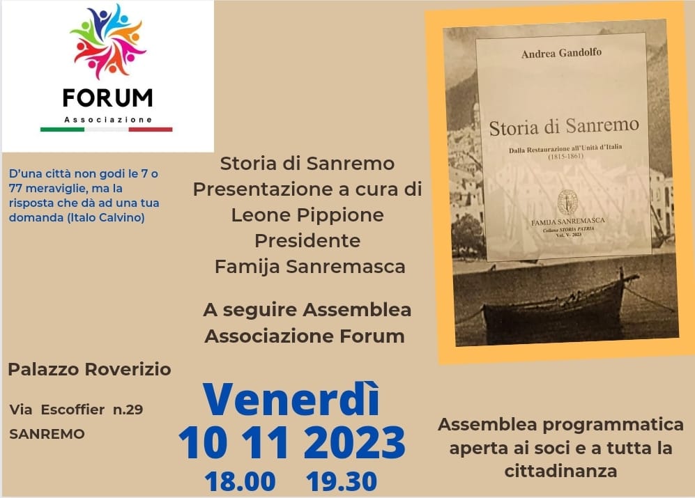 Conferenza Ammiraglio Telmon A Sanremo: Venerdì A Palazzo Roverizio Conferenza Ammiraglio Telmon A Sanremo: Venerdì A Palazzo Roverizio