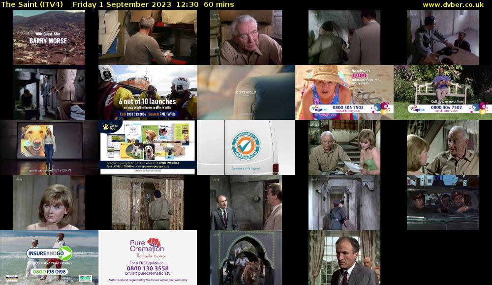 Full TV Schedule For The Saint On ITV4 Full TV Schedule For The Saint On ITV4