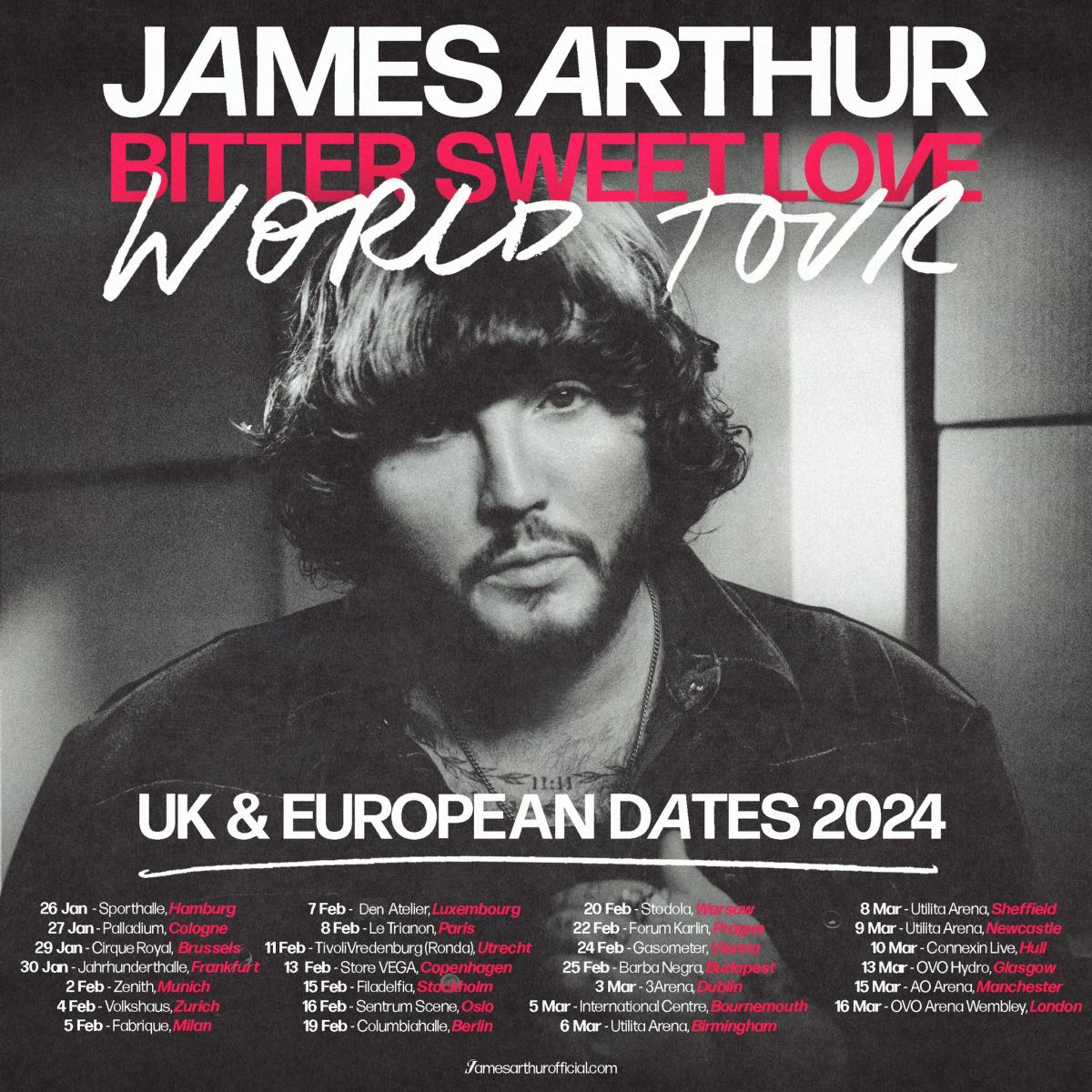 James Arthur 2026 UK Tour: Manchester Tickets On Sale Now