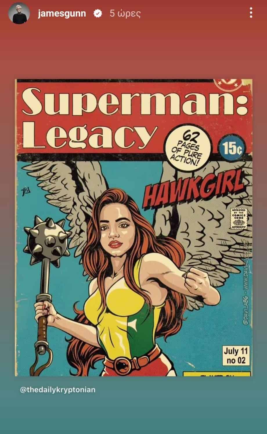 James Gunn Teases Hawkgirl's Role In The Superman Movie James Gunn Teases Hawkgirl's Role In The Superman Movie