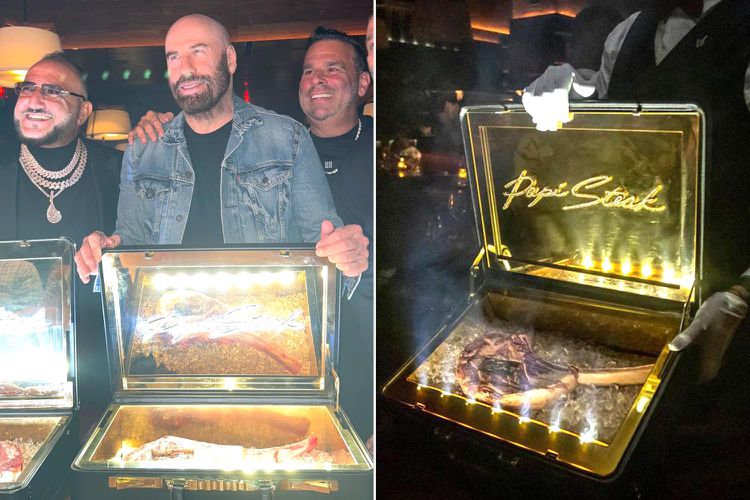 John Travolta Enjoys A Pulp Fiction-Inspired Steak In Miami: Video Inside John Travolta Enjoys A Pulp Fiction-Inspired Steak In Miami: Video Inside