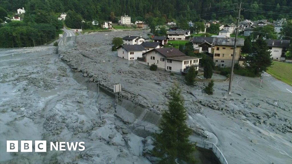 Landslide Threat Forces Livestock Evacuation In Swiss Alps Landslide Threat Forces Livestock Evacuation In Swiss Alps