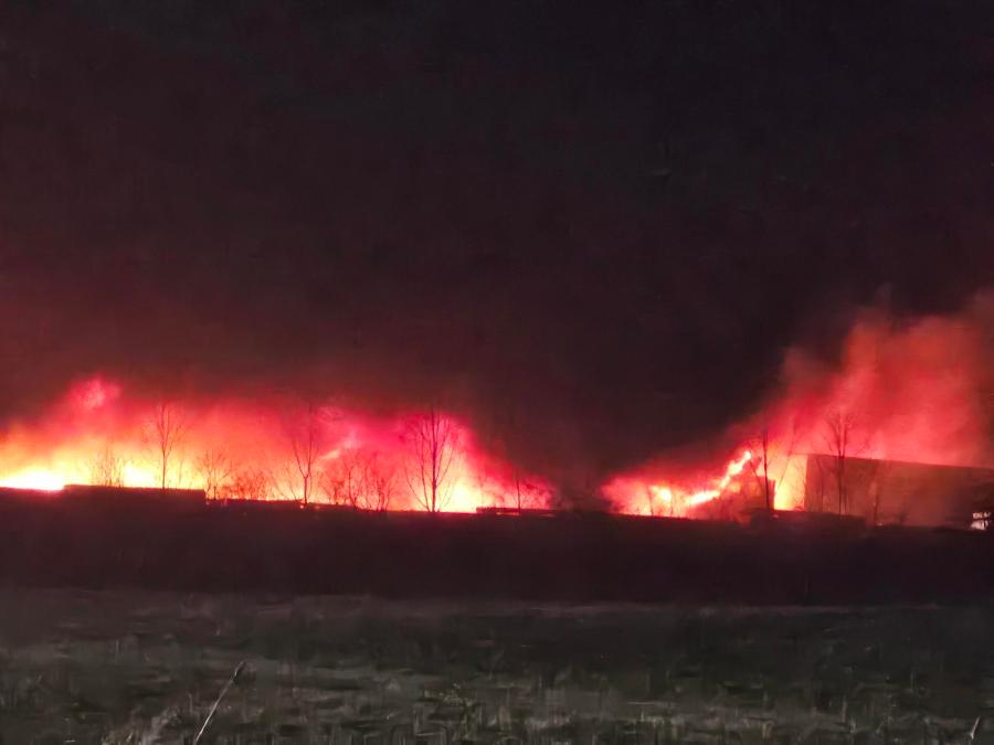 Massive Fire Destroys 600-Foot Chicken Barn In Franklin County, PA Massive Fire Destroys 600-Foot Chicken Barn In Franklin County, PA