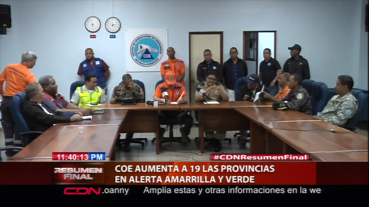 Nueve Provincias En Alerta Amarilla, Cinco En Verde Según El COE Nueve Provincias En Alerta Amarilla, Cinco En Verde Según El COE