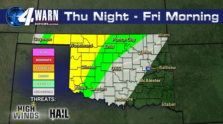 Oklahoma Severe Weather Outlook: Timing Of Strong Winds Oklahoma Severe Weather Outlook: Timing Of Strong Winds