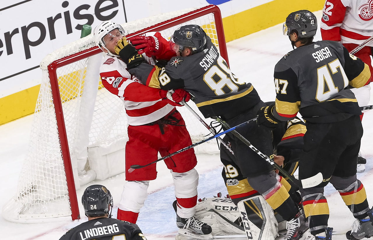 Red Wings' Playoff Bid Takes Hit In 6-3 Loss To Golden Knights Red Wings' Playoff Bid Takes Hit In 6-3 Loss To Golden Knights