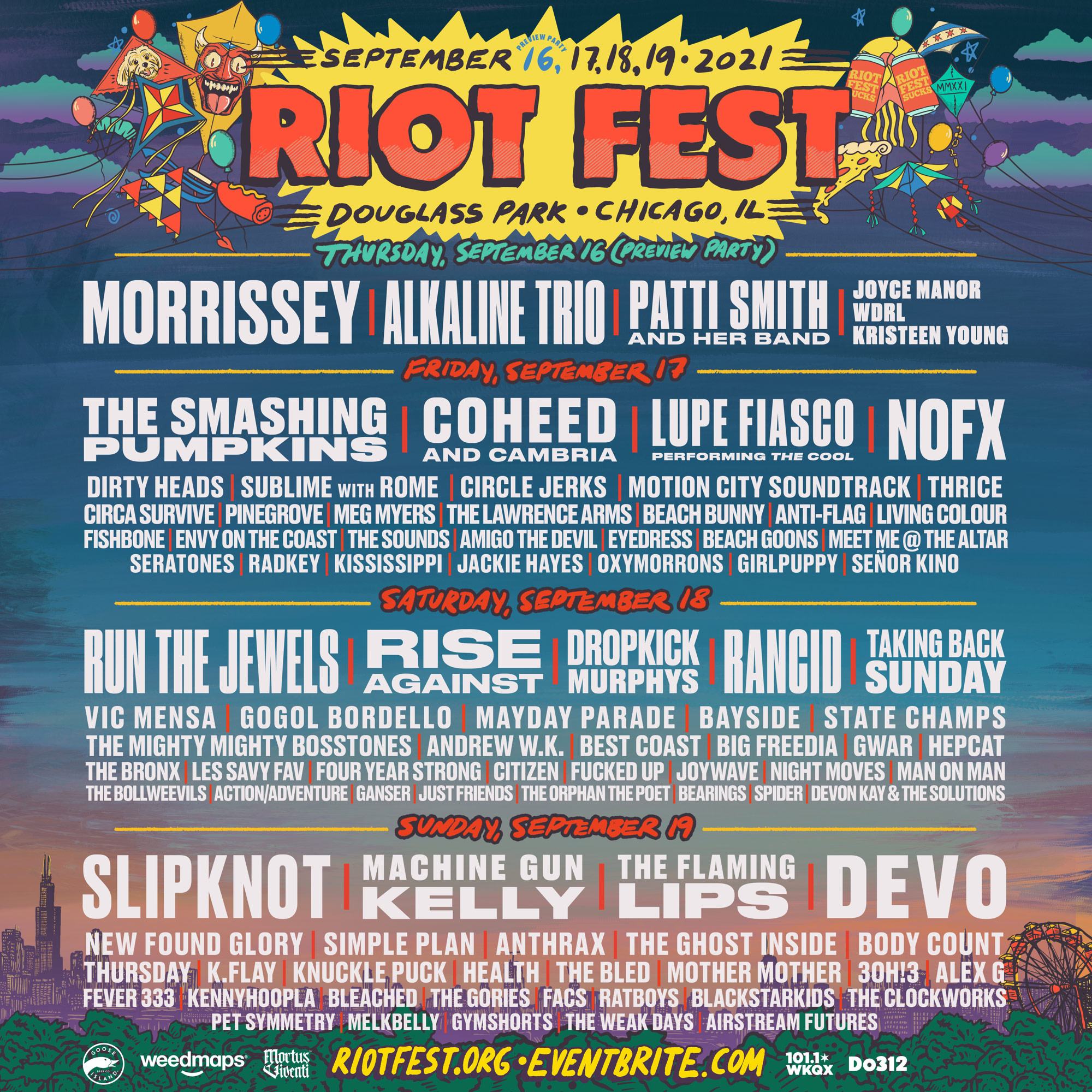Riot Fest 2025 Lineup: Green Day, Weezer Headline Riot Fest 2025 Lineup: Green Day, Weezer Headline