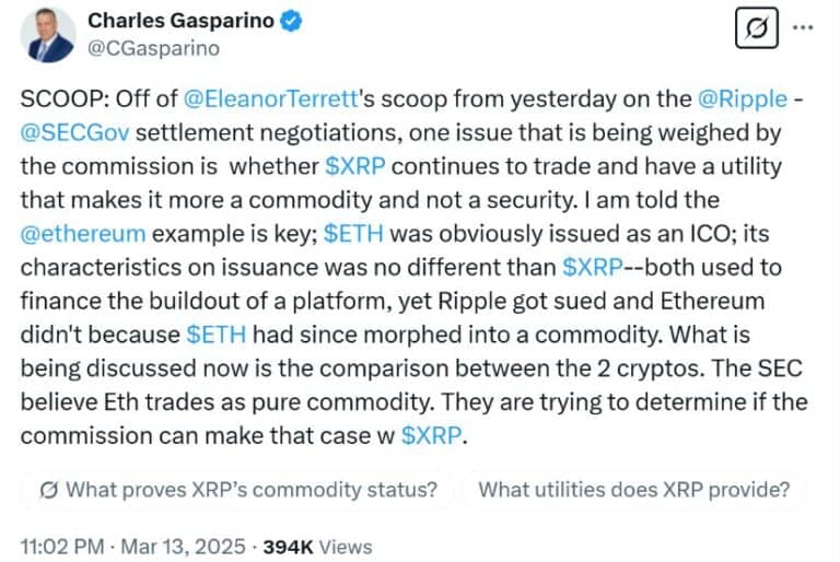 Ripple And SEC Near Settlement? XRP's Commodity Status In Question Ripple And SEC Near Settlement? XRP's Commodity Status In Question