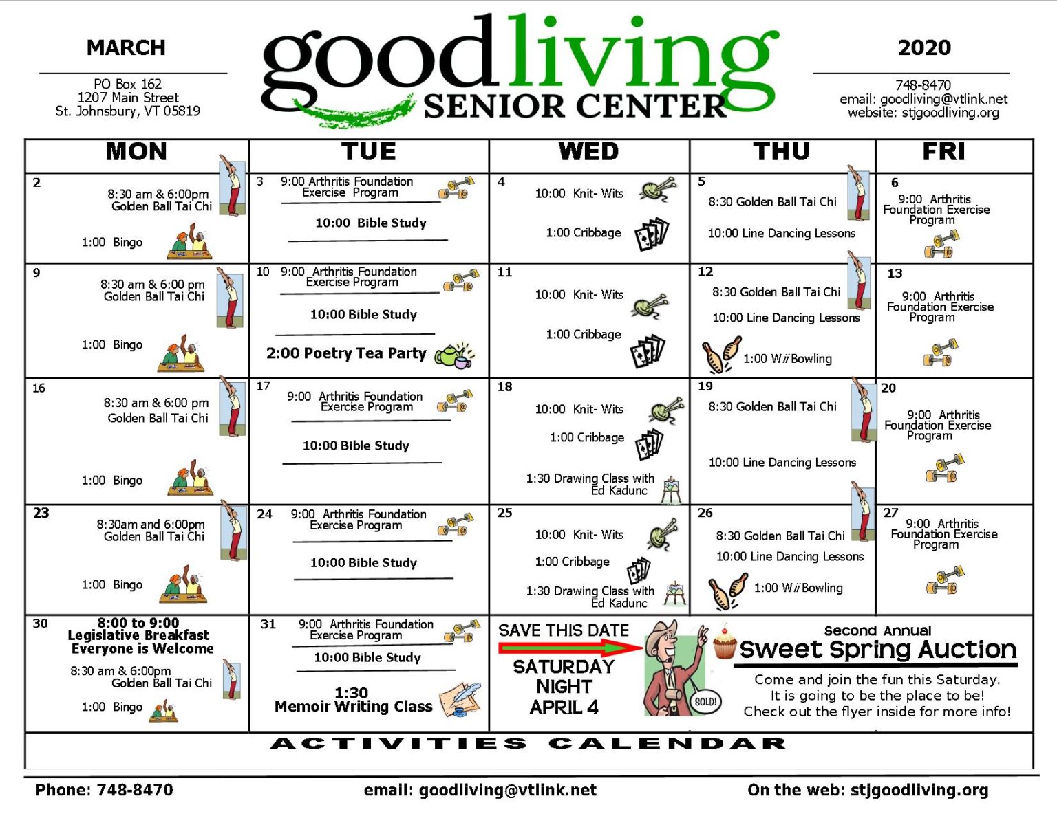 Senior Calendar: Trips, Activities & Events Senior Calendar: Trips, Activities & Events