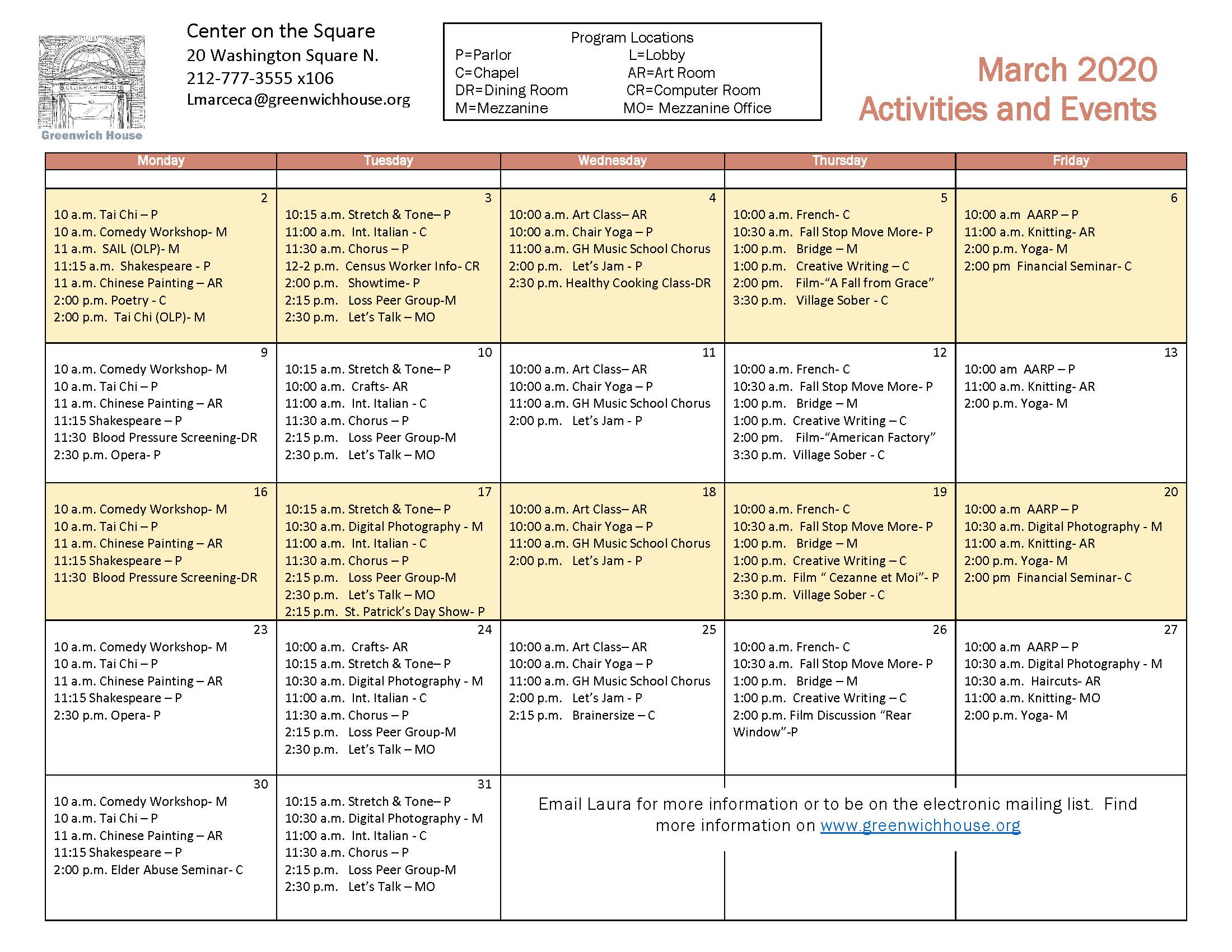 Senior Citizens' Calendar: Trips, Activities, And Local Events Senior Citizens' Calendar: Trips, Activities, And Local Events