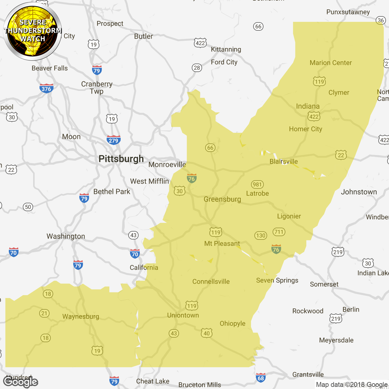 Severe Thunderstorm Watch: South-Central Pennsylvania Severe Thunderstorm Watch: South-Central Pennsylvania