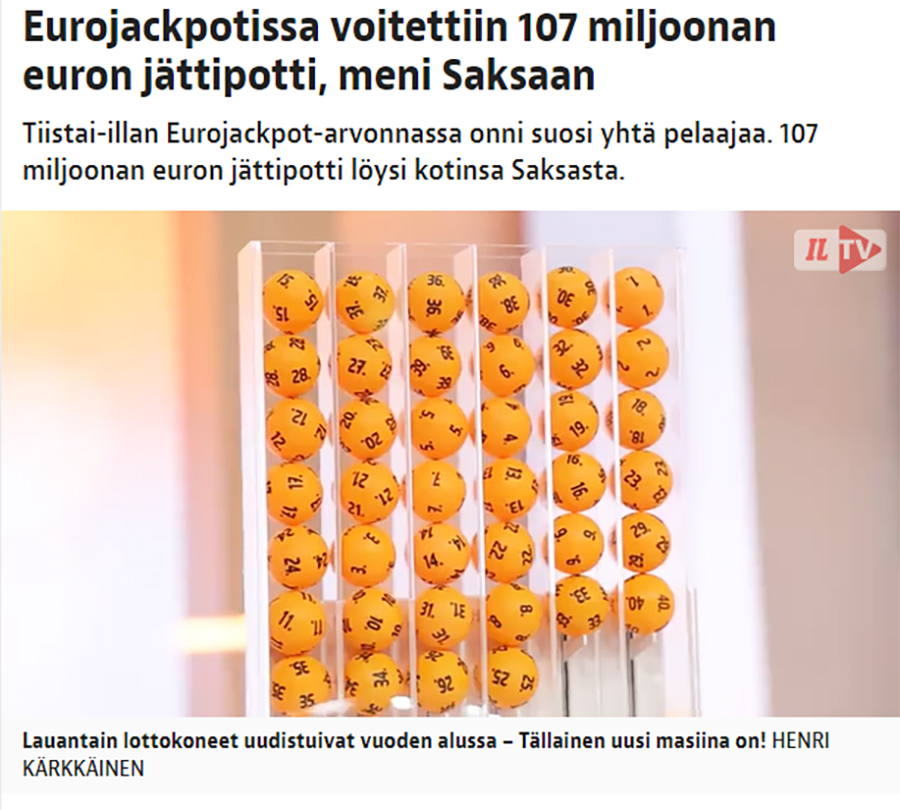 Tässä On Eurojackpotin Oikea Rivi – Voittomahdollisuudet Ja Tulokset Tässä On Eurojackpotin Oikea Rivi – Voittomahdollisuudet Ja Tulokset