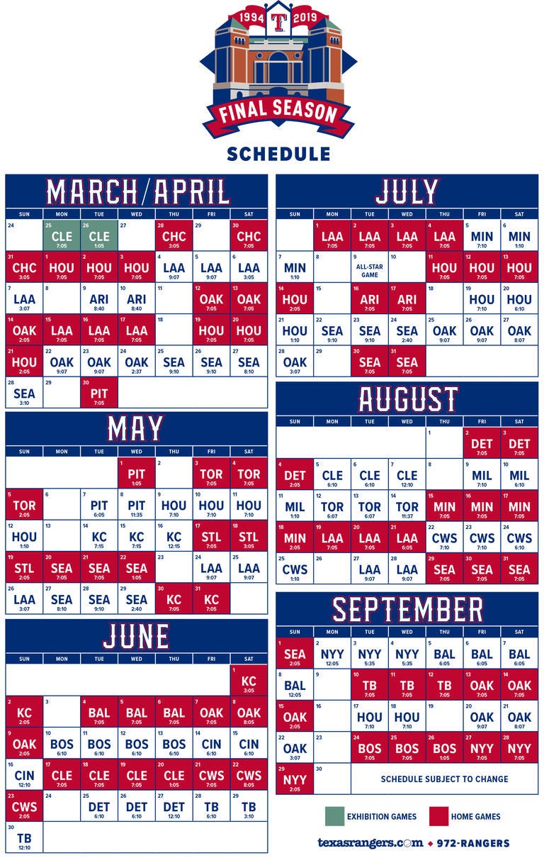Texas Rangers 2025 Season: TV Schedule, Streaming Options, And Blackout Restrictions Texas Rangers 2025 Season: TV Schedule, Streaming Options, And Blackout Restrictions