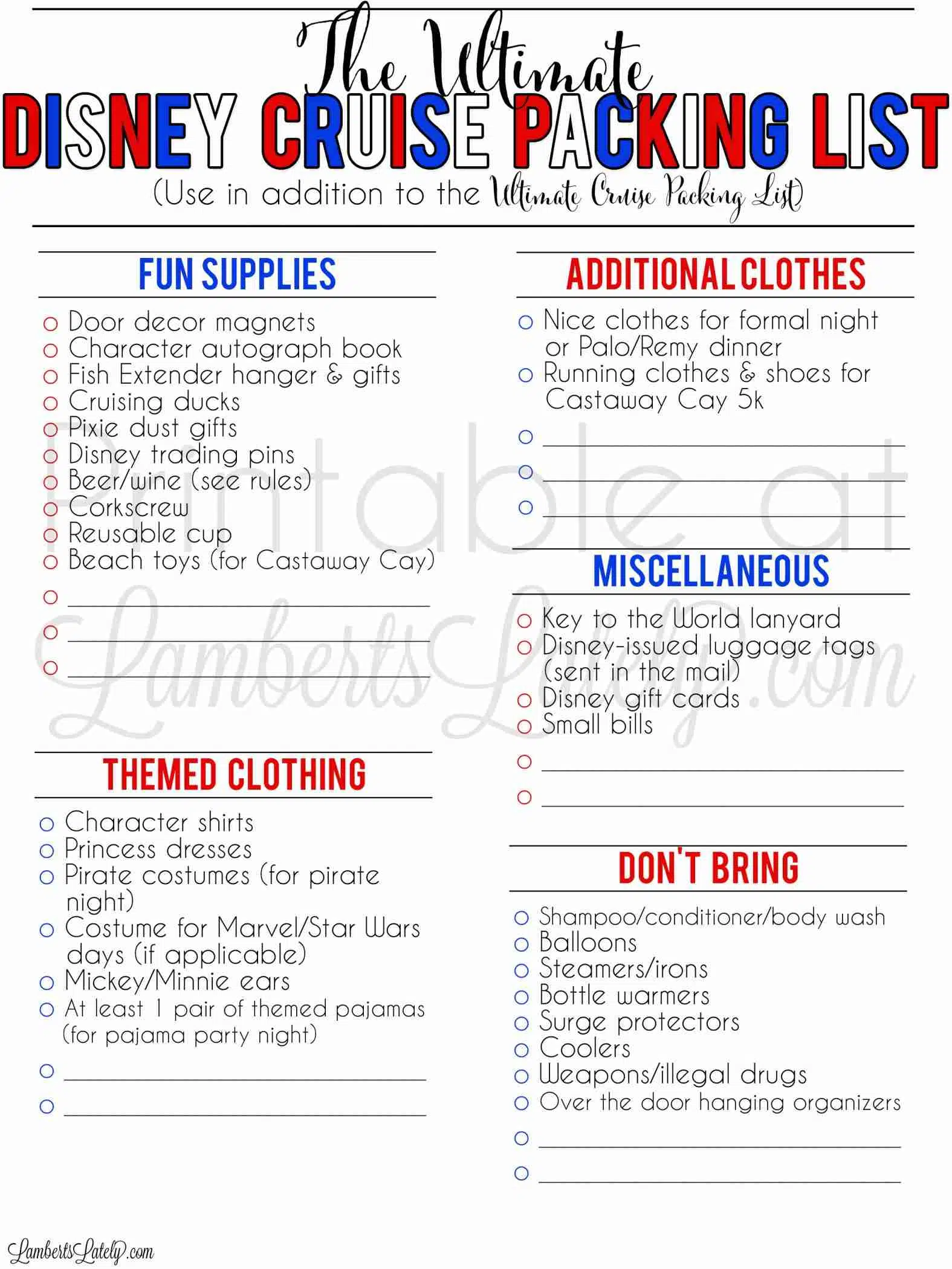 The Cruise Packing List: What You Shouldn't Bring The Cruise Packing List: What You Shouldn't Bring
