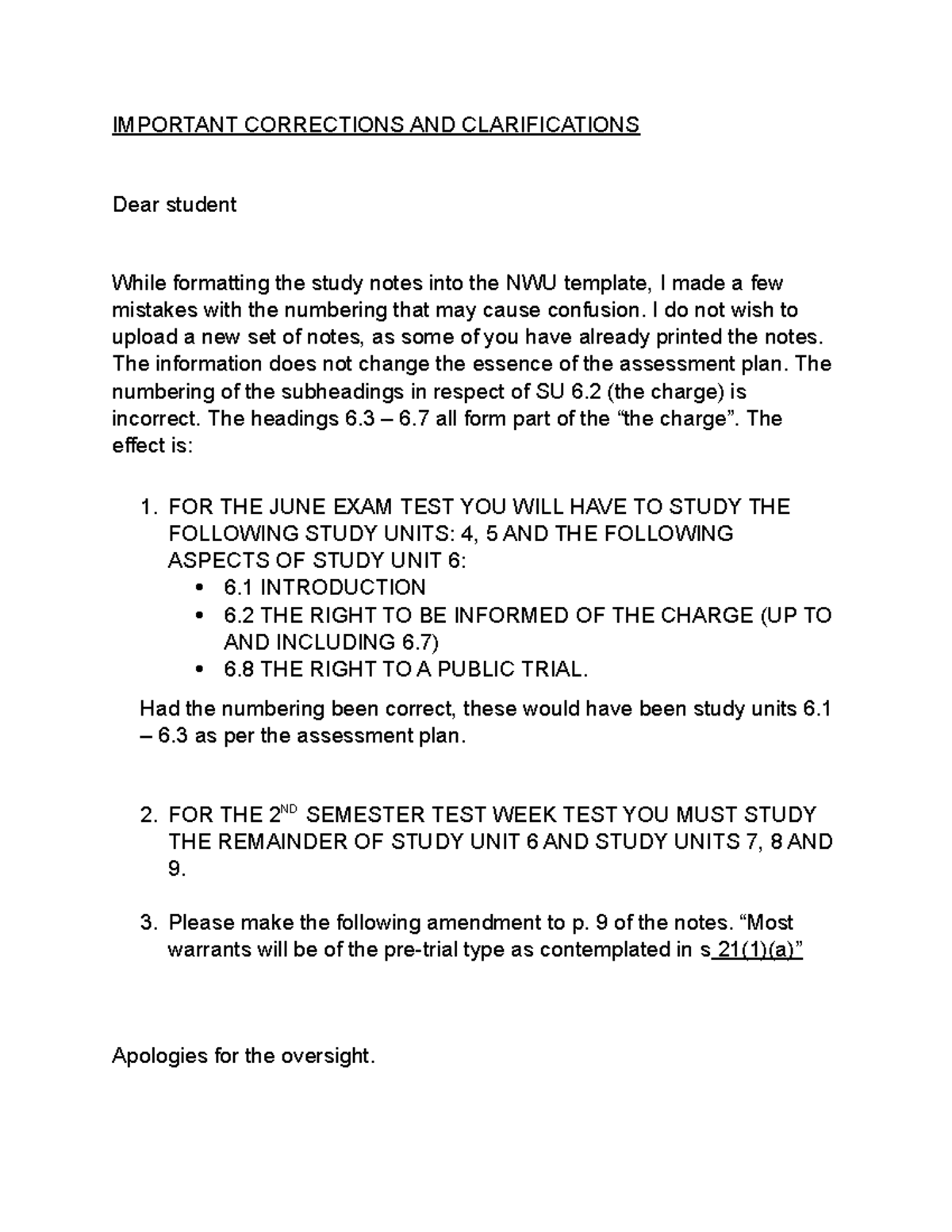The Importance Of Timely Corrections And Clarifications The Importance Of Timely Corrections And Clarifications
