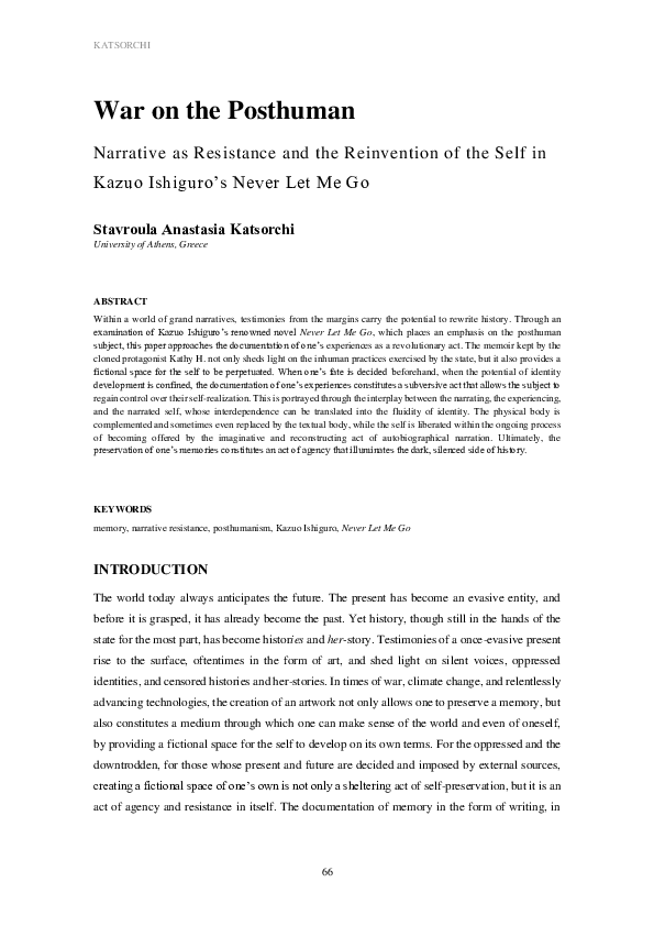 The Power Of Memory: Analyzing Kazuo Ishiguro's Narrative Techniques The Power Of Memory: Analyzing Kazuo Ishiguro's Narrative Techniques