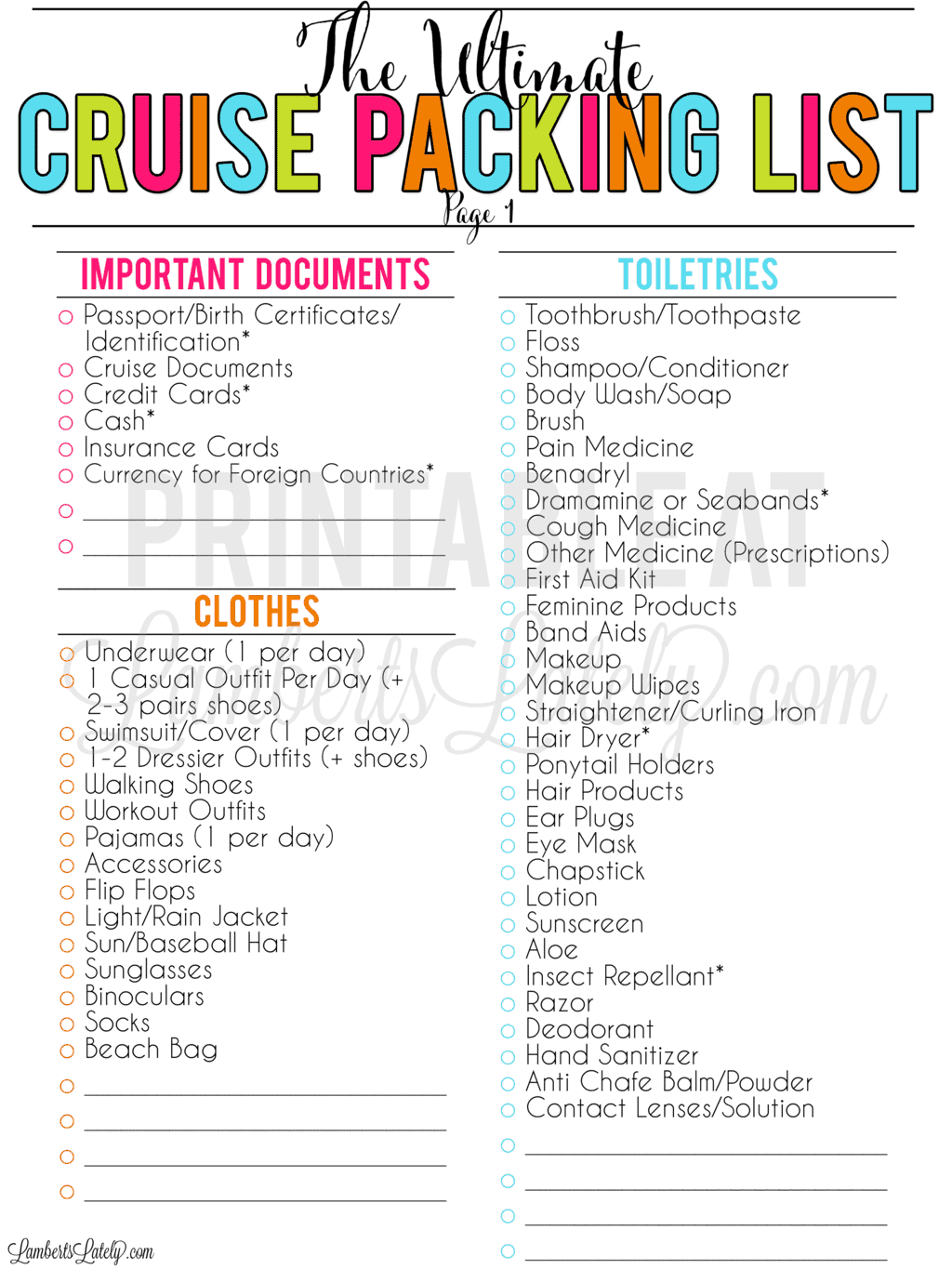The Ultimate Cruise Packing List: What To Exclude