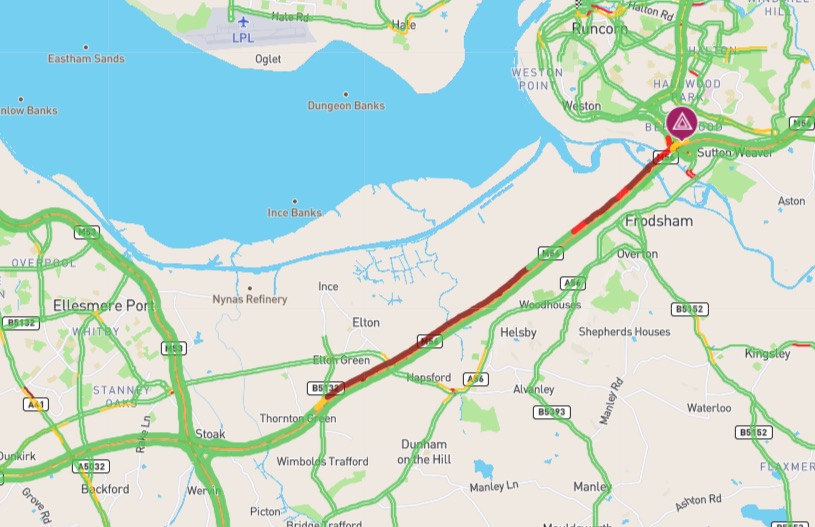Traffic Update: M56 Cheshire/Deeside Border Collision Causing Delays Traffic Update: M56 Cheshire/Deeside Border Collision Causing Delays